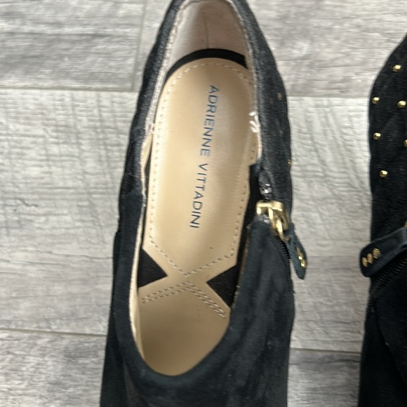 Adrienne Vittadini Suede Heel Ankle Booties  with gold studs Women size 8.5 - Picture 8 of 15